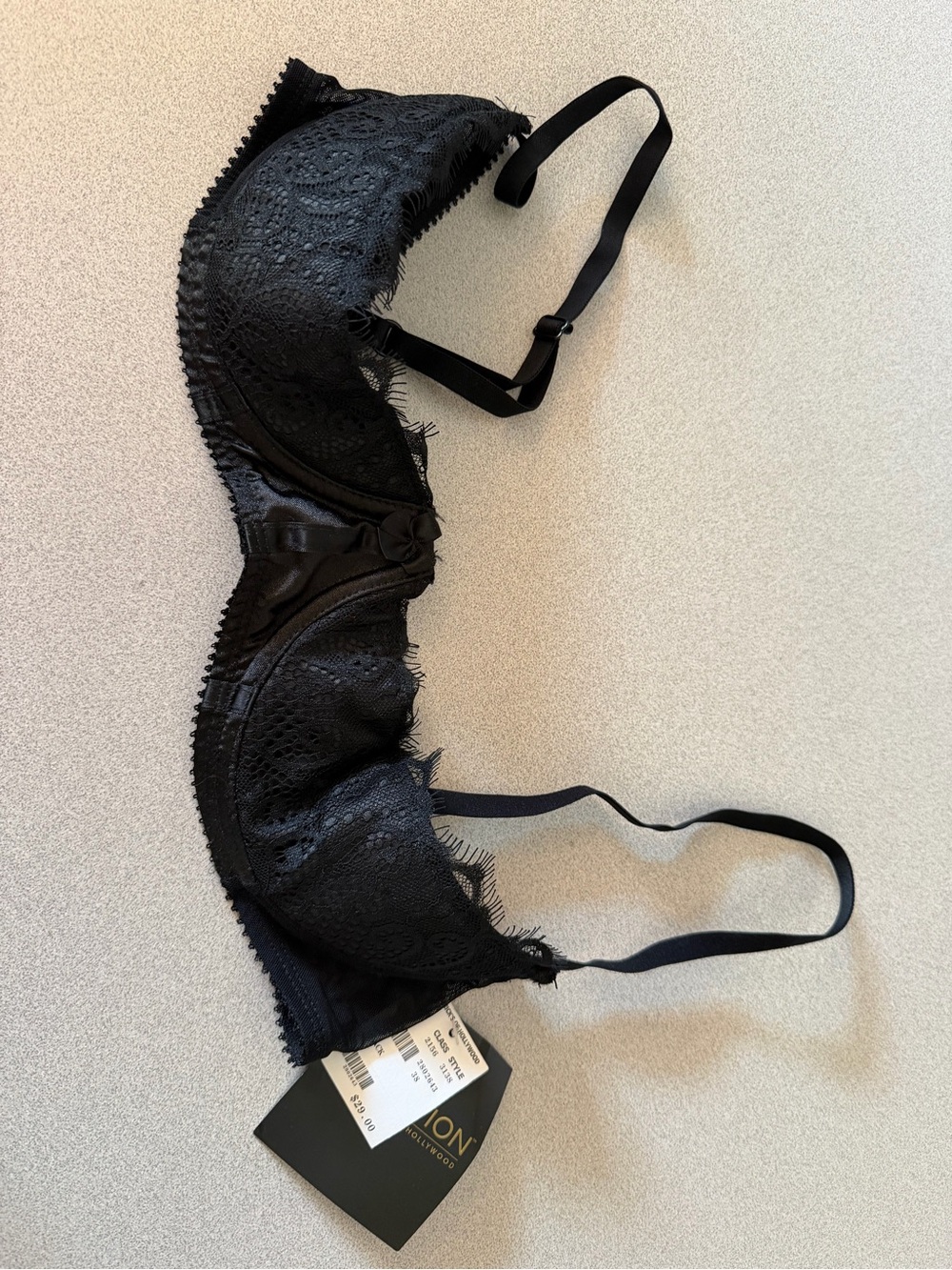 NWT Frederick's of Hollywood Black Lace Underwire Bra size 38